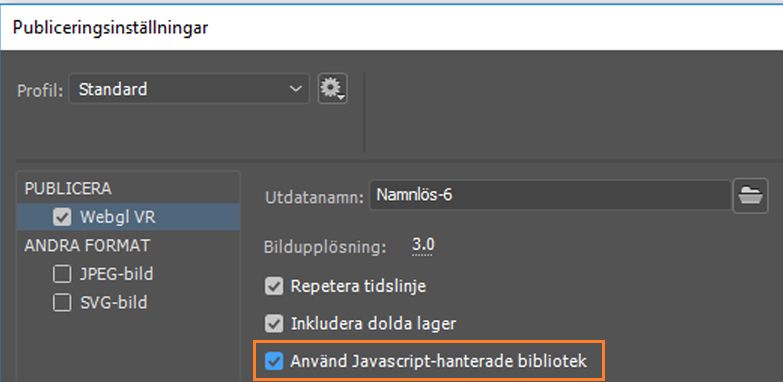 Inställningar för publicering