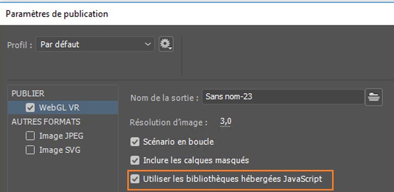 Paramètres de publication