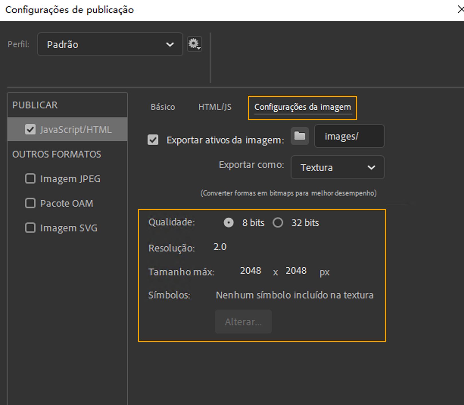 Exportar documento como textura habilitado
