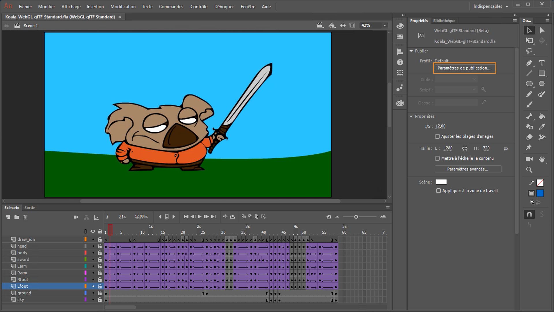 Publication du fichier WebGL-glTF