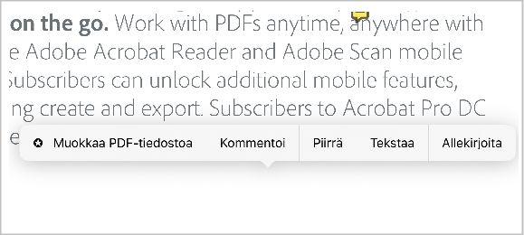 Tekstin lisääminen PDF-tiedostoon nopeasti