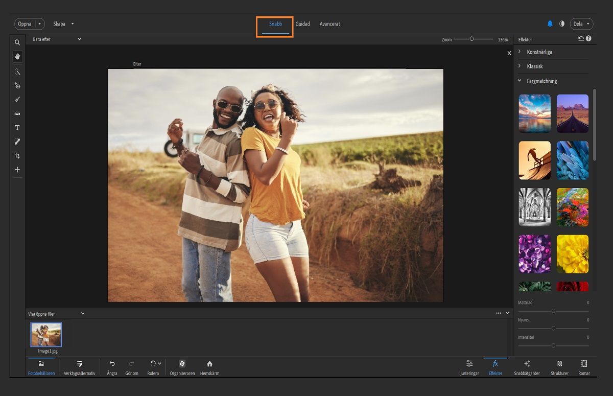 Snabbvyn i Adobe Photoshop Elements.