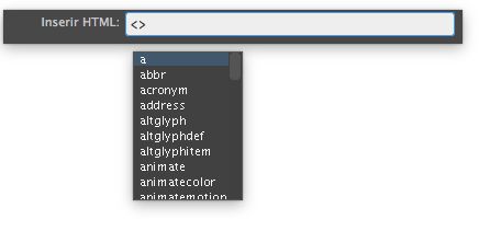 Quick Tag Editor no modo Inserir HTML