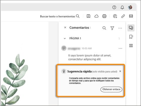 Solicitar cargar el archivo en línea para comenzar la revisión