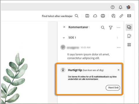 Anmod om at uploade fil online for at starte gennemgang