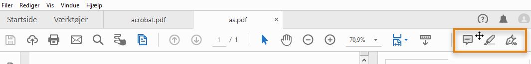 Før musen hen over hurtig Værktøjer klyngen for at få vist trækpilen