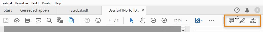 Het cluster met snelle gereedschappen aanwijzen om de sleeppijl weer te geven
