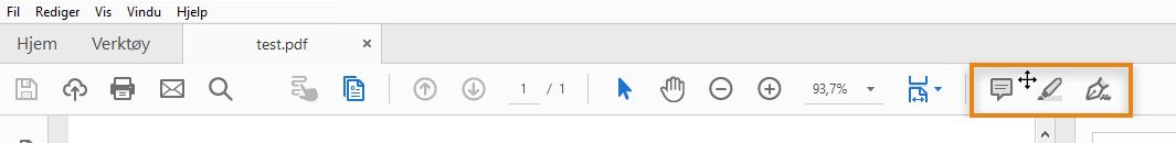 Hold musepekeren over hurtigverktøyklyngen for å vise dra-pilen