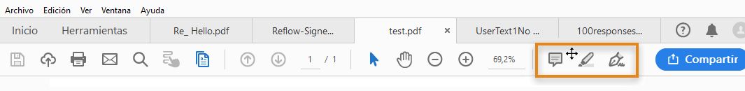 Pase el ratón por encima del clúster de herramientas rápidas para mostrar la flecha de arrastrar