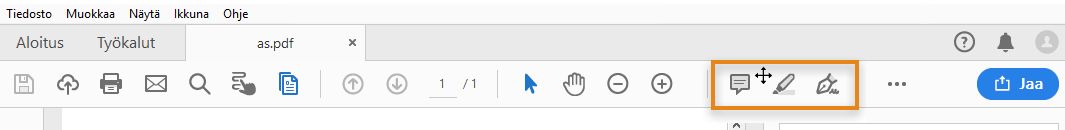 Siirry pikatyökaluryhmän päälle, jolloin vetonuoli tulee näkyviin