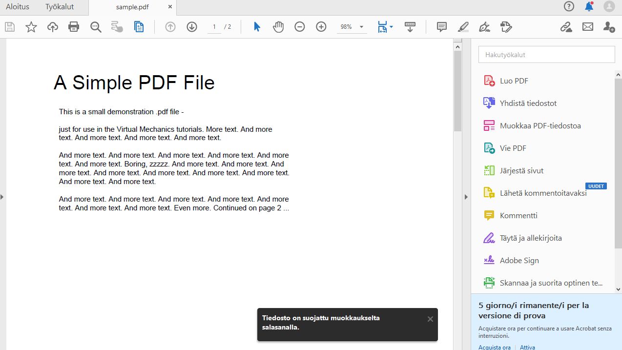 Estä vahvistusviestin muokkaus