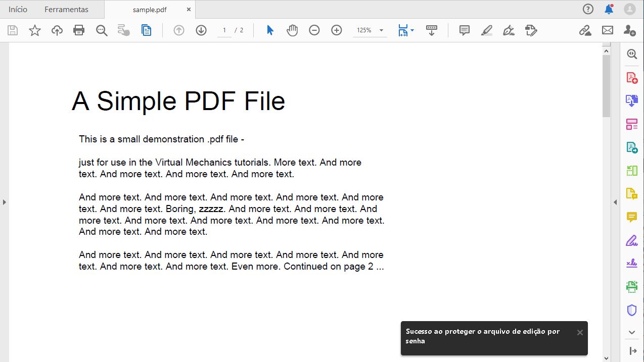 Mensagem de confirmação de Restringir edição