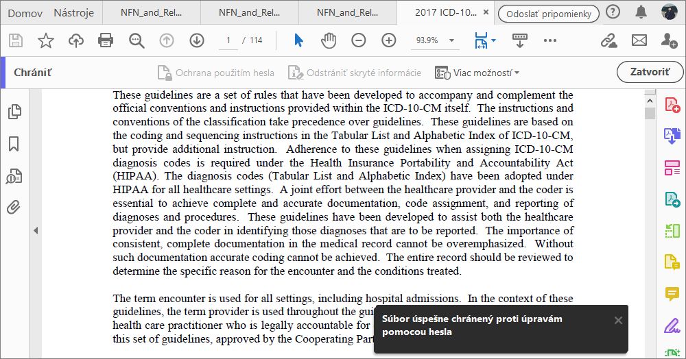 Potvrdzujúca správa o obmedzení úprav