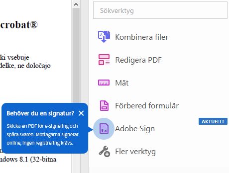 Kontextuellt tips om att begära signaturer