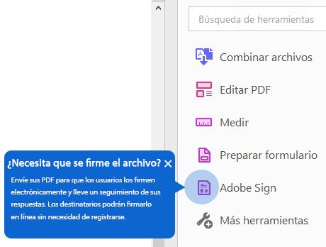 Sugerencia contextual de solicitud de firmas