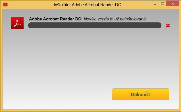 Inštalácia z centra preberania produktov Acrobat Reader