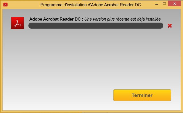 Installation à partir du centre de téléchargement d’Acrobat Reader