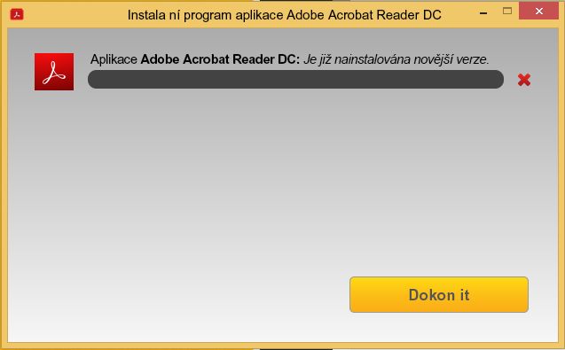 Instalace z centra pro stahování aplikace Acrobat Reader