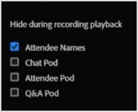 Oculte algunos pods o nombres de asistentes de una grabación.
