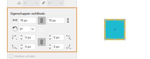 Eigenschappen van actieve vormen | Rechthoek en afgeronde rechthoek