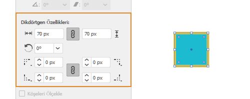 Canlı şekil özellikleri | Dikdörtgen ve Yuvarlak Köşeli Dikdörtgen