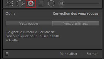Correction des yeux rouges Lightroom
