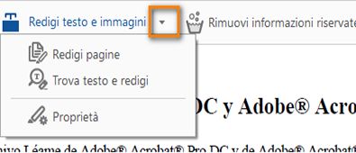 Redigi testo e immagini
