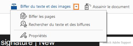 Biffure du texte et des images