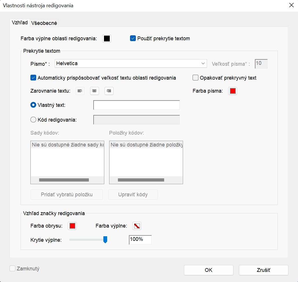 Vlastnosti nástroja redigovania v aplikácii Acrobat
