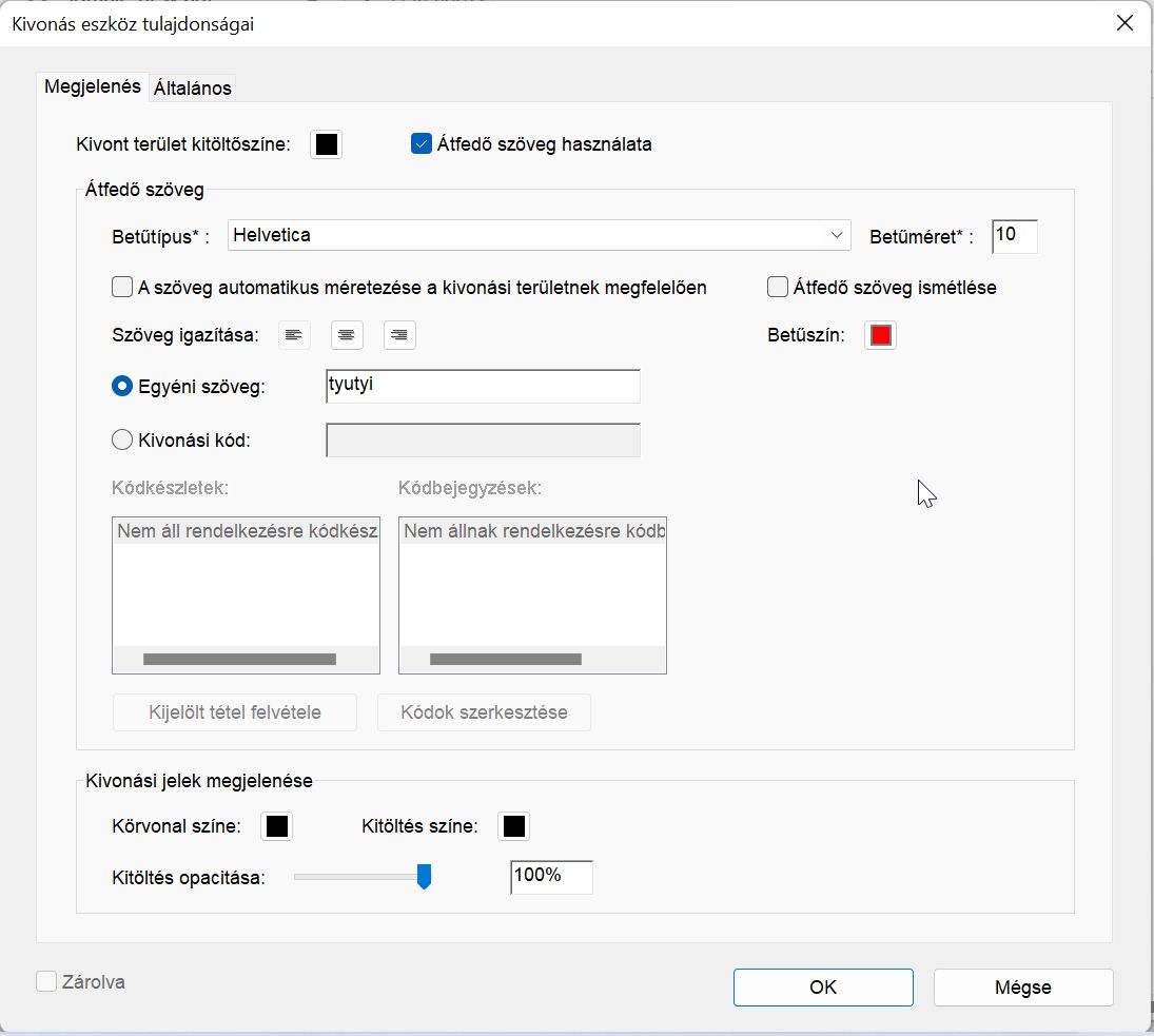 Kivonás eszköz tulajdonságai az Acrobat programban