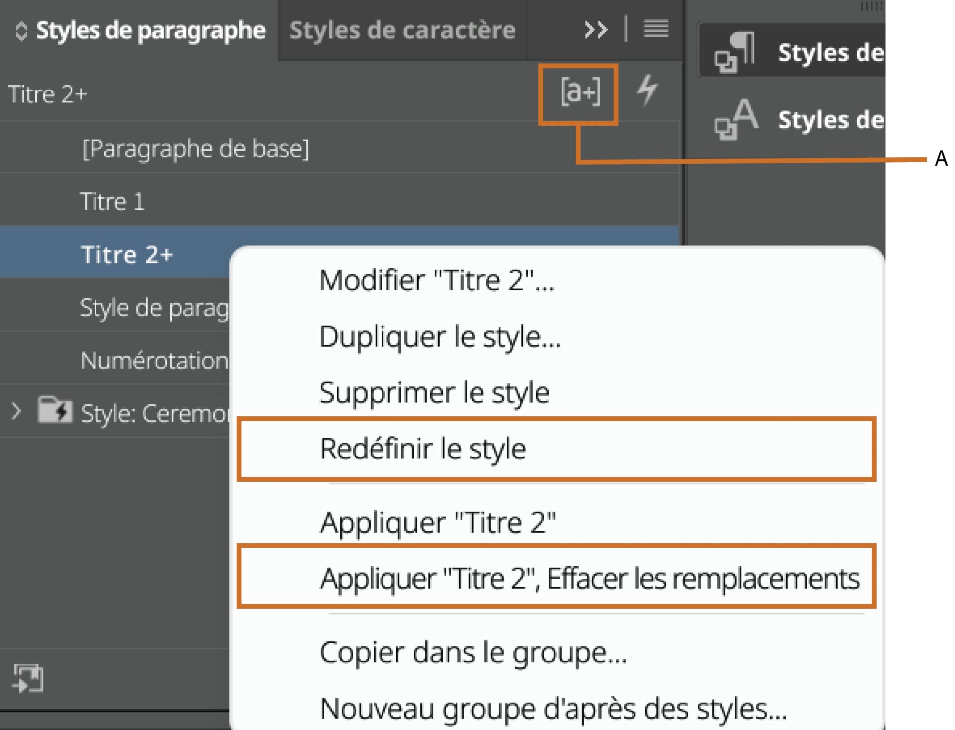 Remplacements de style dans InDesign