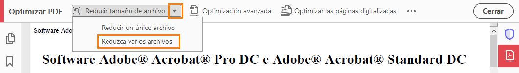 Reduzca varios archivos