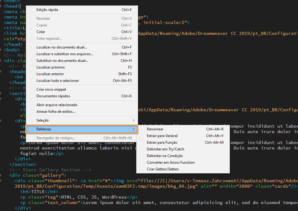 Opções de refatoração de JavaScript