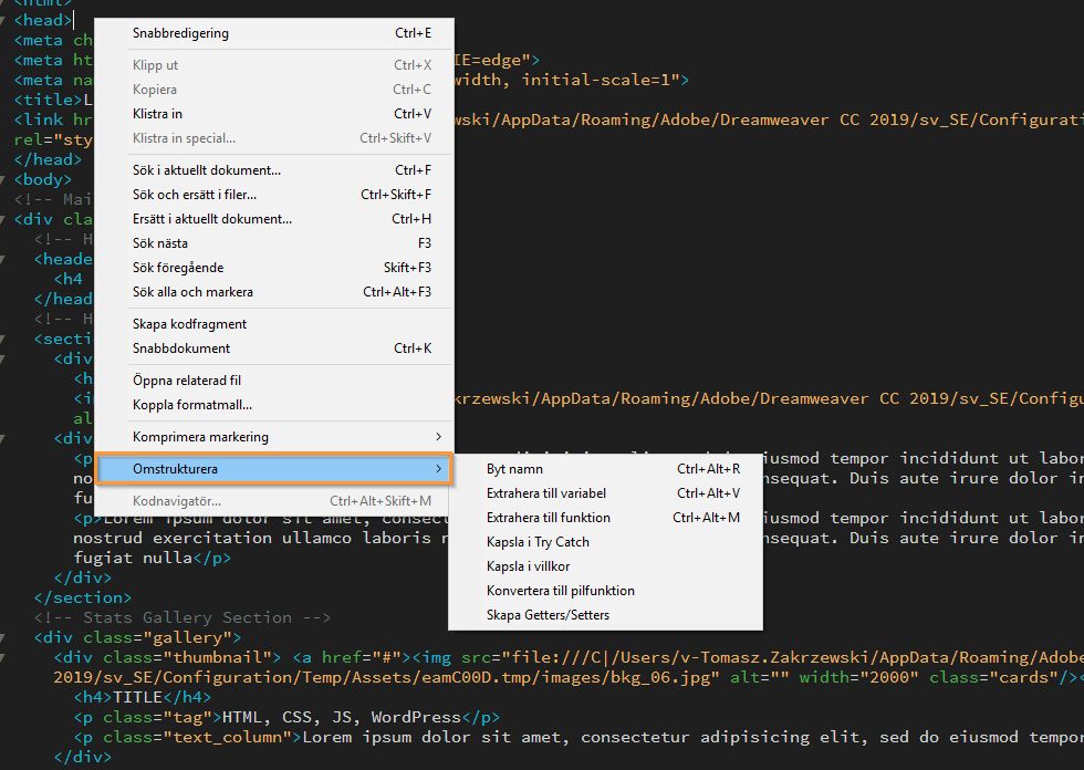 Alternativ för omstrukturering av JavaScript