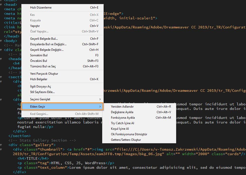 JavaScript'te elden geçirme seçenekleri