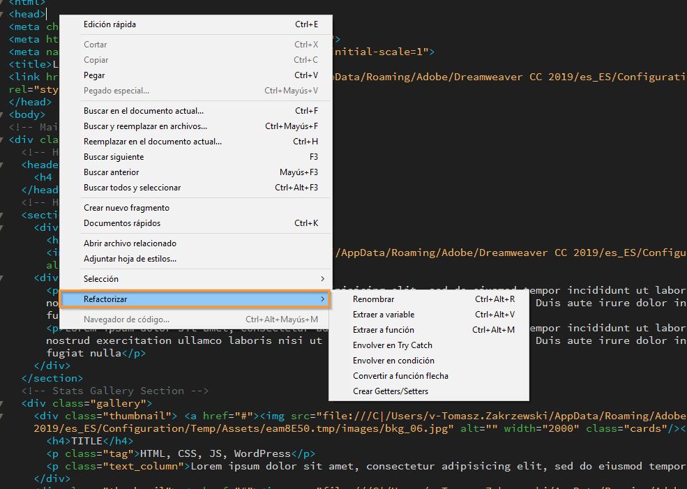 Opciones de refactorización de Javascript