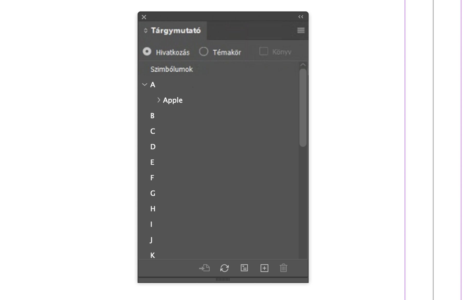 a Hivatkozás lehetőséget megjelenítő párbeszédpanel