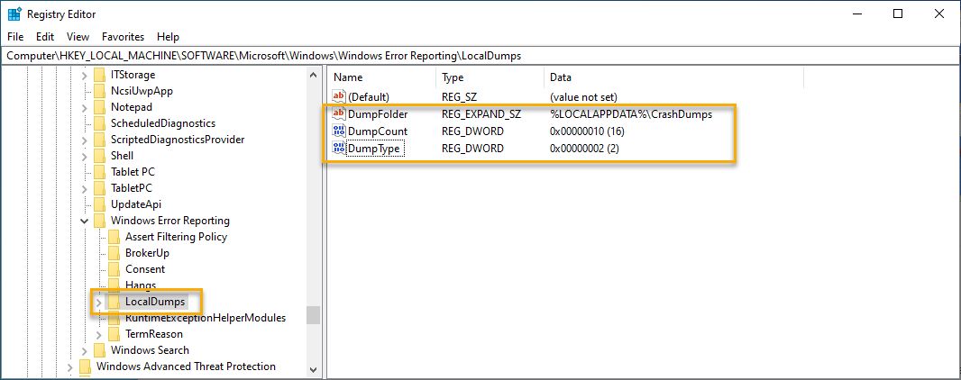 Ключ локальних дампів