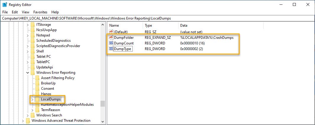 Cheie Dump-uri locale