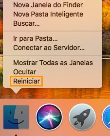 Reinicie o Finder no Dock