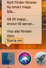 Starta Finder från Dock.