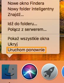 Uruchom program Finder z panelu Dock
