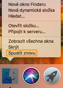 Z panelu Dock spusťte znovu aplikaci Finder