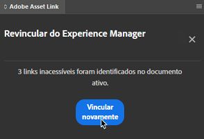 Vincular novamente do Experience Manager (Beta)