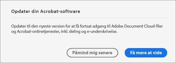 Opdater Acrobat til den nyeste version