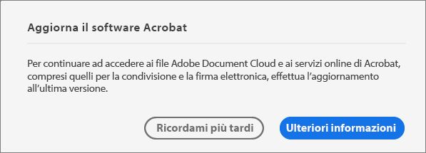 Aggiornare Acrobat alla versione più recente