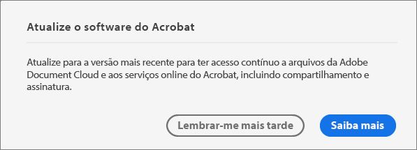 Atualizar seu Acrobat para a versão mais recente