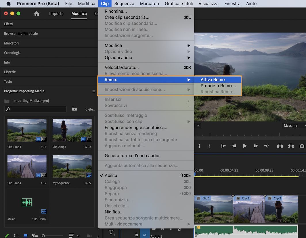 Remix in Premiere Pro (beta)