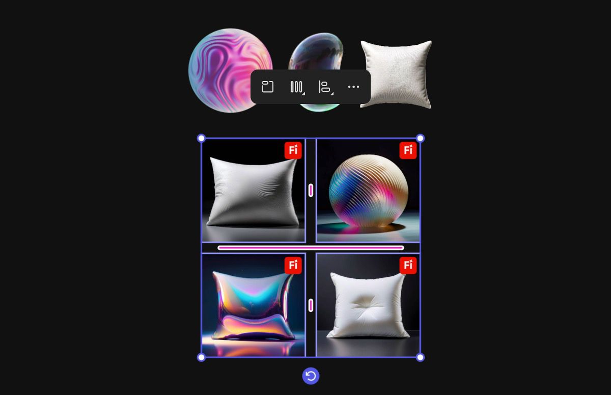 The new set of remixed image variations are available for you to choose from. You can decide to keep the ones you want and delete the ones not needed.