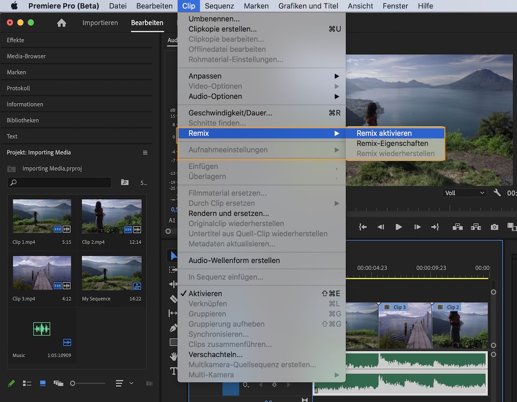 Remix in Premiere Pro (Beta)